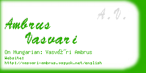 ambrus vasvari business card